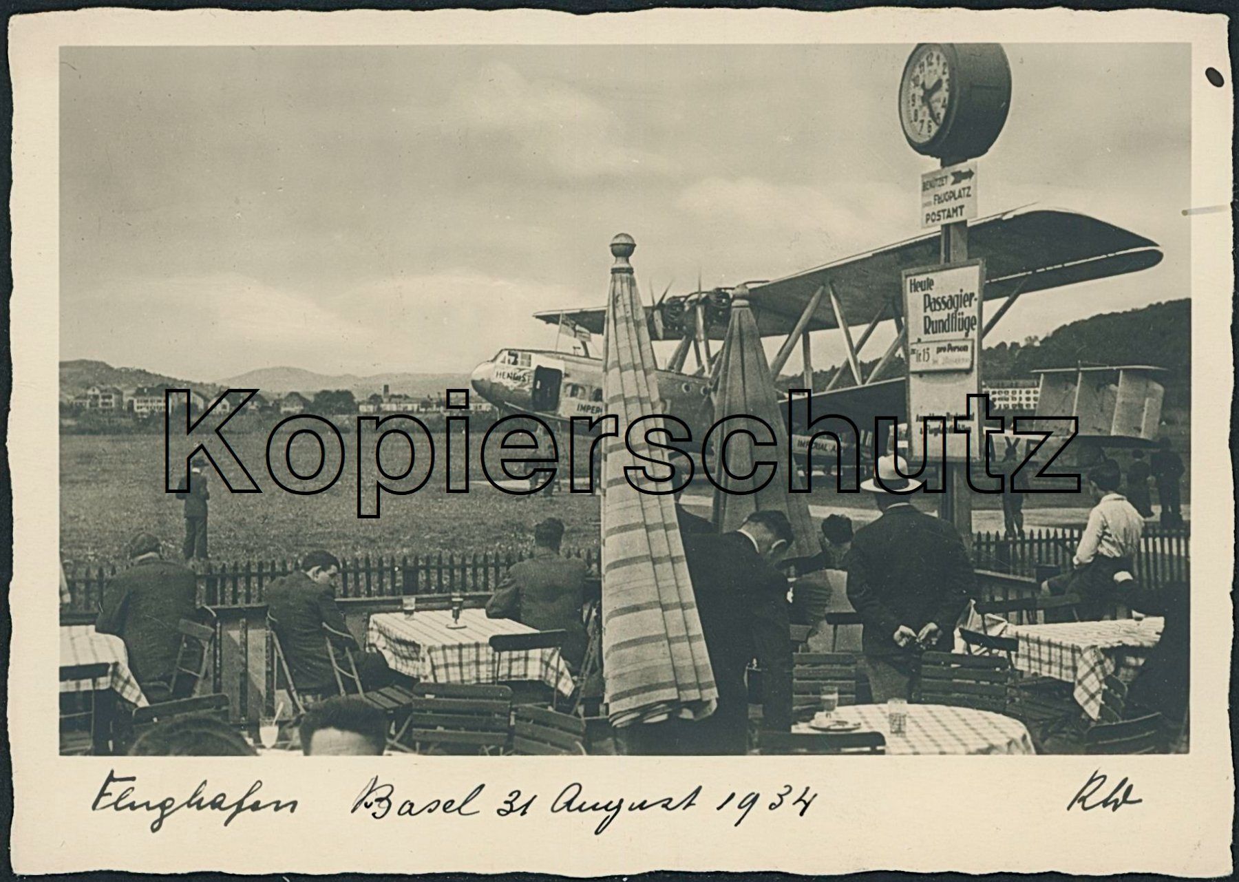 Cartes postales: BS Basel - Flugplatz - Flugzeug – D'occasion à Schindellegi par stationary