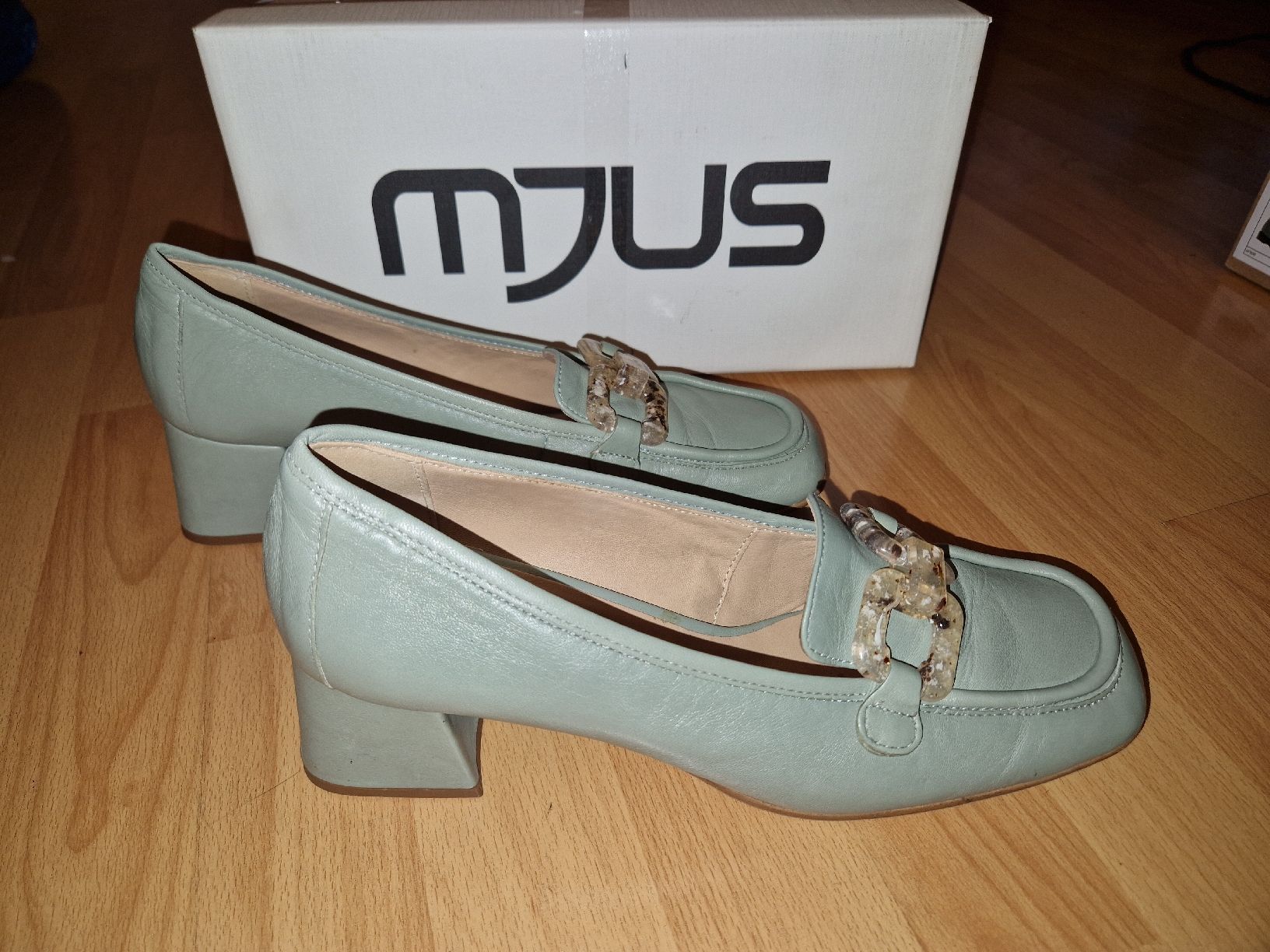 Mjus Damenschuhe: Mjus Lederschuhe Gr. 40 Mint/Blau – Gebraucht aus Olten von hinterhof.olten