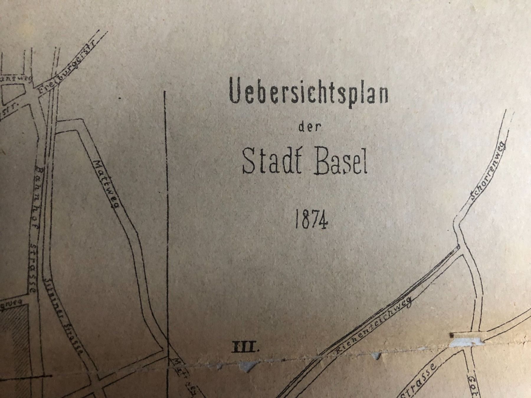 Landkarten & Atlanten: Uebersichtsplan der Stadt Basel 1874 – Gebraucht aus Zürich von allp 1