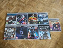 PS3 SpieleSammlung,Need for speed,Masseffect,assassins creed