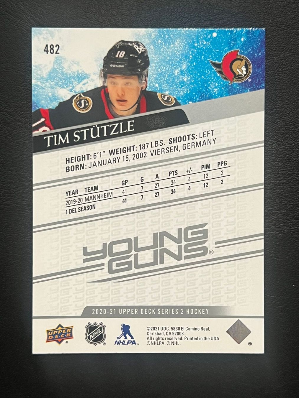 NHL Carte collezionabili: Tim Stützle 2020 Young Guns Ottawa Senators – Nuovo (secondo la descrizione) da Möhlin venduto da SwissHockeyCards 1