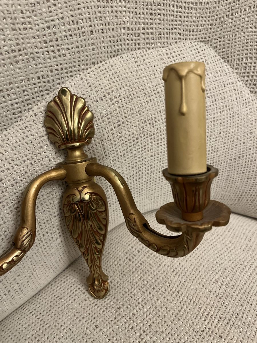 Lampen: alte Wandlampe doppelflammig Messing Vintage – Gebraucht aus Arboldswil von Sonnenelfe 5