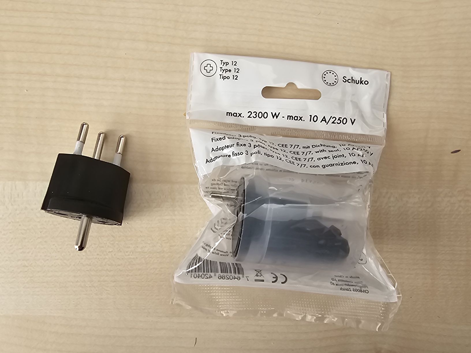 Unità & Adattatore: 2x Schuko Stecker Typ 12, Neu, Adapter für Schweizer Steckdo – Usato da Birmensdorf ZH venduto da mku_9qbw