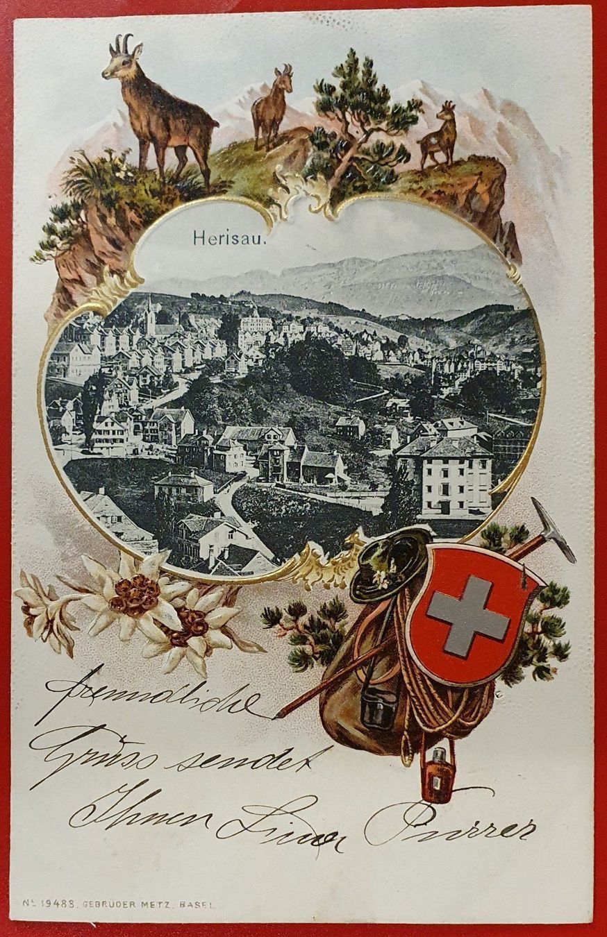 Cartoline postali: Prägekarte Herisau 1904 – Usato da Kreuzlingen venduto da Rschweiz1