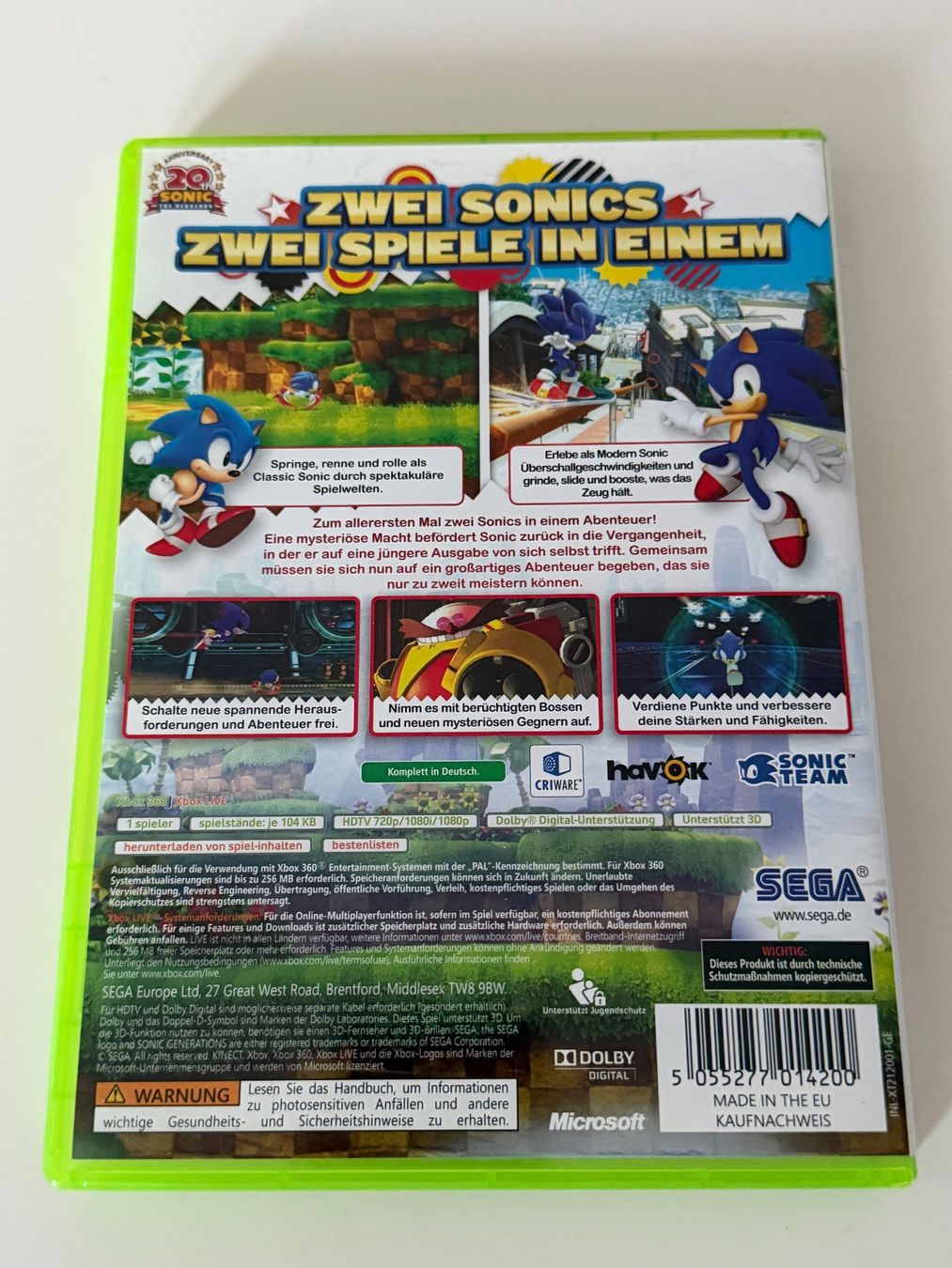 Microsoft Spiele: Sonic Generations - Xbox 360 - Top Zustand – Neu (gemäss Beschreibung) aus Altstätten SG von sheamus 1