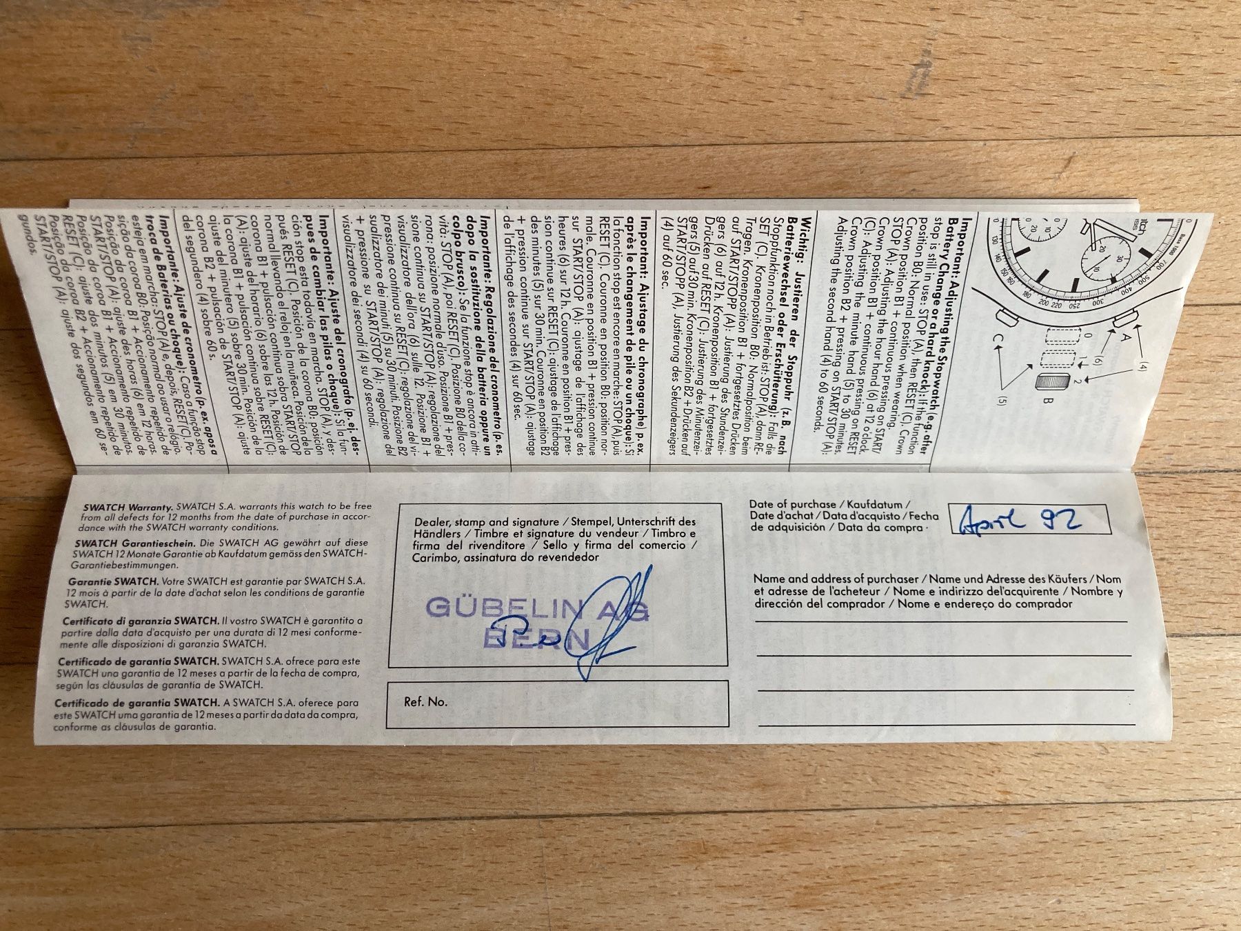 Swatch Uhren: Swatch Chrono SCB107 ROLLERBALL, 1991 – Neu und originalverpackt aus Meilen von Oldiepoldi 2