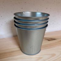 4x IKEA ÅKERBÄR Übertopf, drinnen/draussen/verzinkt, 12 cm