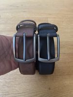 2x Herren Gürtel Wildleder Dunkelbraun und Schwarz  
