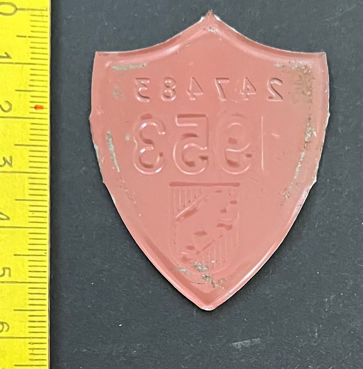 Insegne: BE 1953 Kanton Bern, / 247483 /Velonummer – Usato da Ostermundigen venduto da DaxKarten-75 1