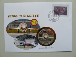 2024, Patrouille Suisse Numisbrief "Landung mit Bremsschirm"