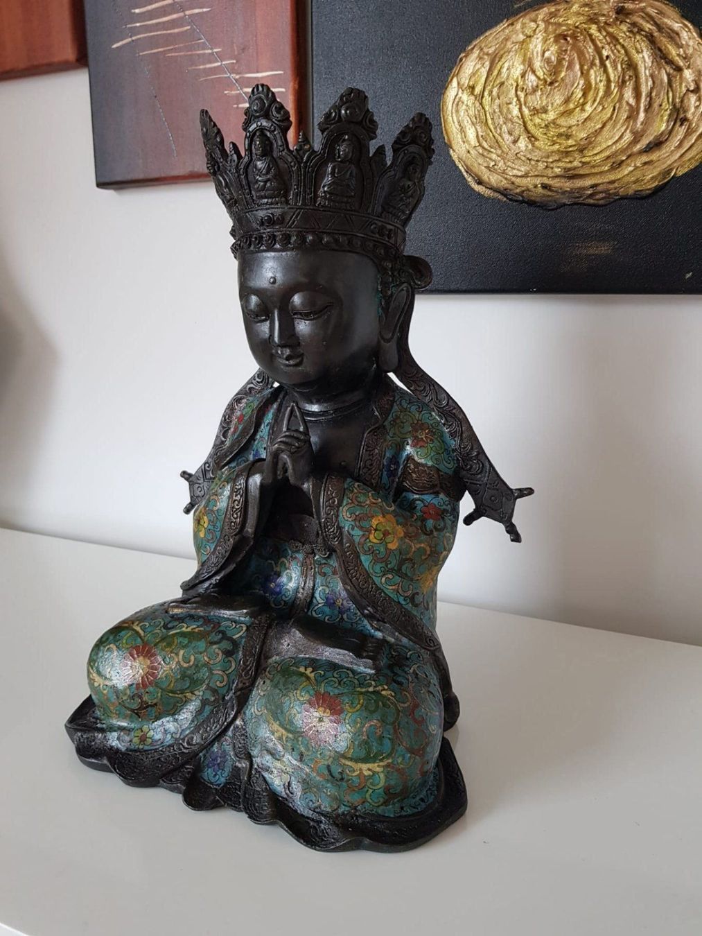 Sculture & Statue: Alte Cloissoné-Buddha-Figur – Usato da Waltensburg/Vuorz venduto da Buddhas 2