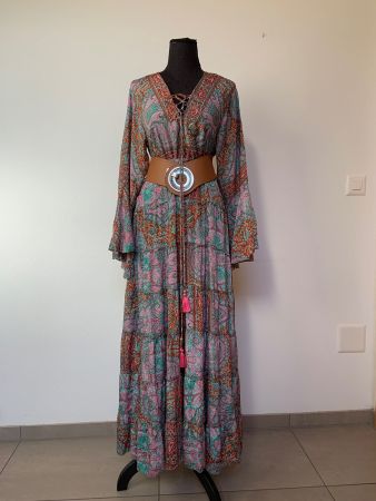 Boho Maxistufenkleid aus Seide
