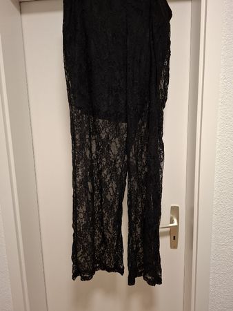 Schwarze Hose, Grösse 3XL, Sommer-Look, Spitze Stoff