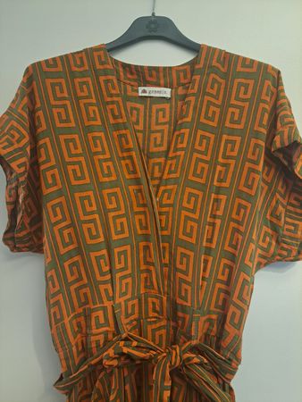 Combinaison Genesis imprimé géométrique orange vert taille M