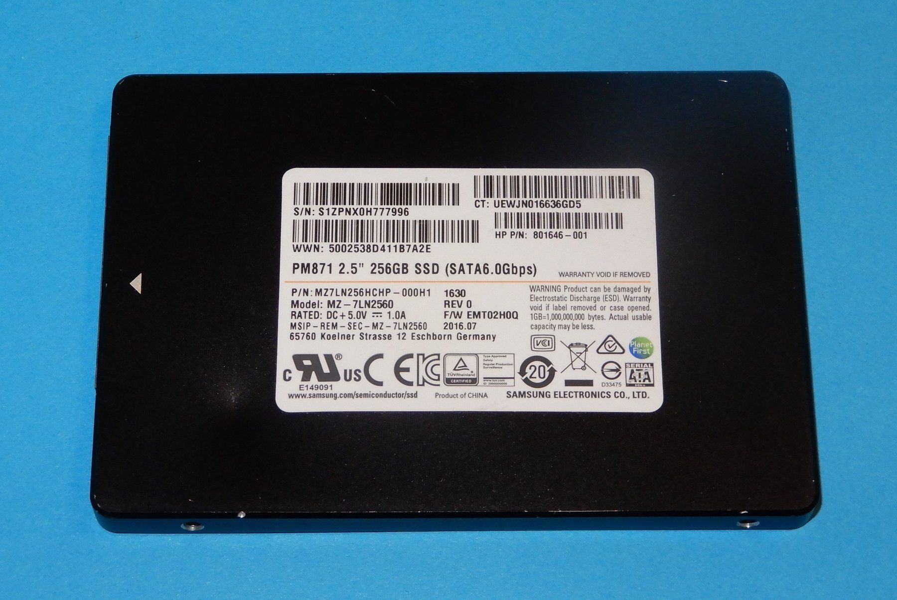 Samsung Dischi rigidi: Samsung PM871 256 GB SSD – Usato da Bern venduto da compischop