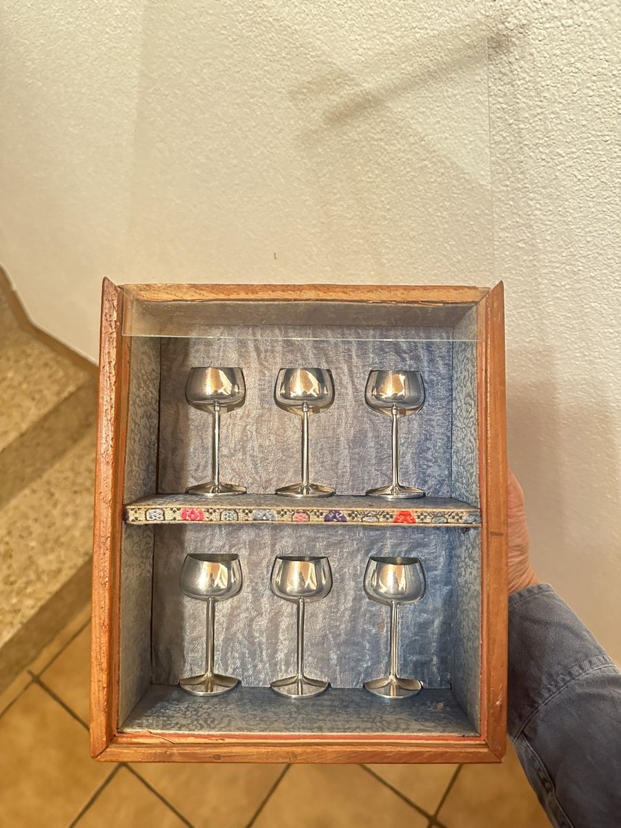 Bicchieri: 6er Set Likörgläsli, Silber Antike mit Etui – Usato da Aarburg venduto da Schatzaffe 8