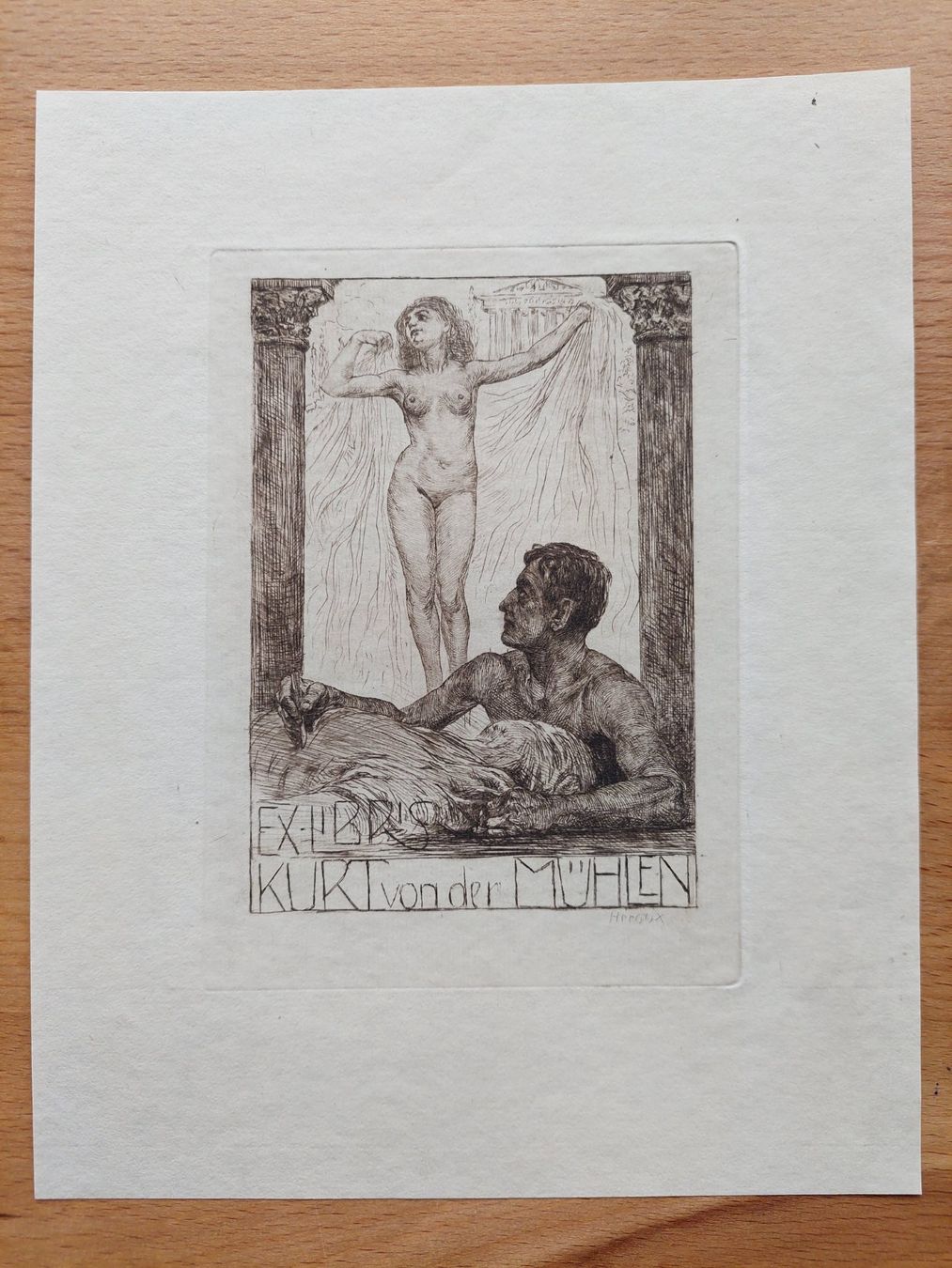 Gemälde: Exlibris Bruno Heroux - Original Radierung – Gebraucht aus Obfelden von Exlibris-Art