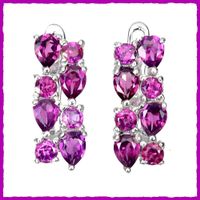 Rhodolite Garnet / Rhodolith/Granat Ohrringe 925 Silber