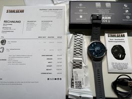 Stahlegear Zeus Smartwatch, silber, praktisch neu