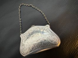Antikes  Portemonnaie mit Kette Antike Metall Geldbörse
