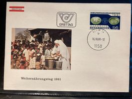 Österreich 1981 ill. Ersttagsbrief Welternährungstag