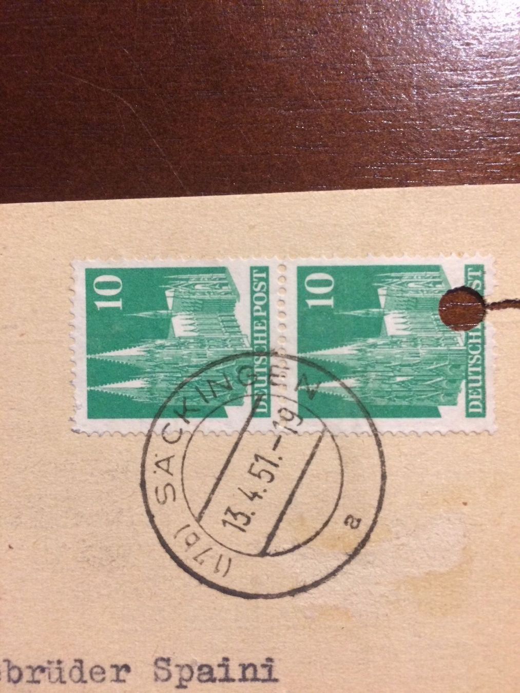 Alle Briefmarken: Alte Deutsche Postkarte 1951AmericanZone – Gebraucht aus Allschwil von Virgo 2
