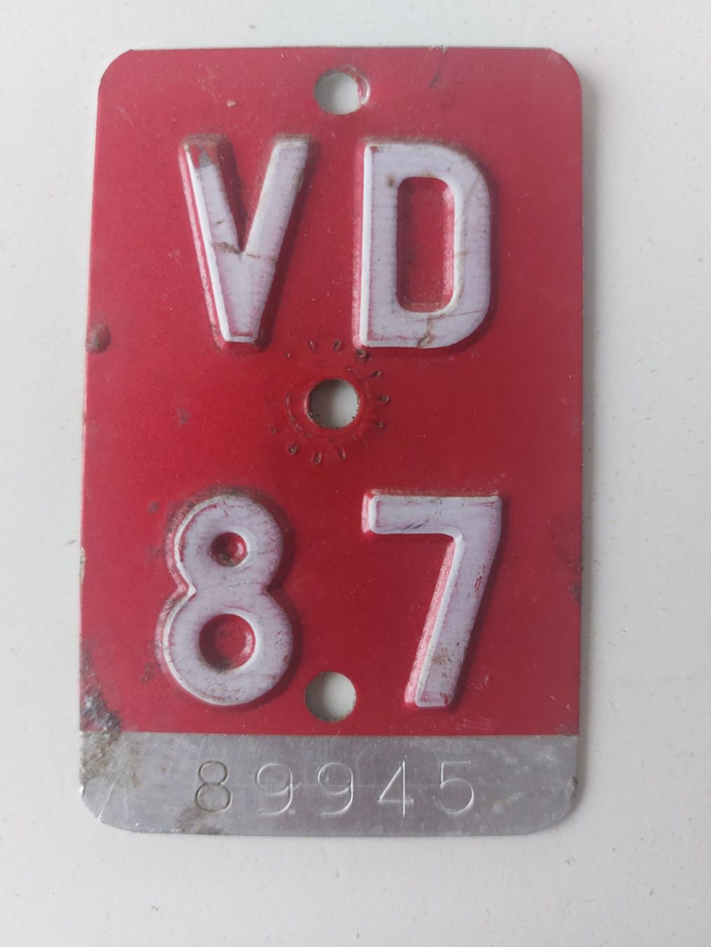 Sachs Insegne: Velonummer VD 87 plaque Velo – Usato da Schenkon venduto da Uhu007