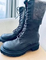 ***NEW*** Lederstiefel A.S 98 schwarz/goldig -Innenfutter