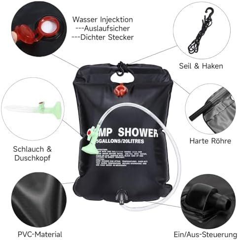 Docce: 20L Campingdusche Mobile Camping Dusche Solardusche Outdoor – Nuovo e nell'imballaggio originale da Hundwil venduto da Stallone5 2
