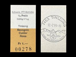 Tinizong Cunter Savognin Postauto Edmondsonsches Billett