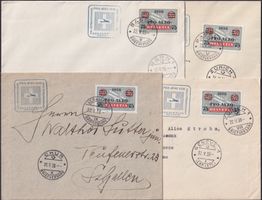 1938, Pro Aero, 14 Belege verschiedener Postflüge, K: 300.-