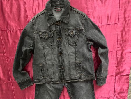 Sportliches Jeans-Hosen-2-Teiler, grau, Jacke 44 / Hose 40