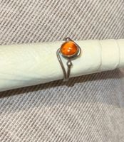 Vintage Silber Ring mit orangem Stein 16mm