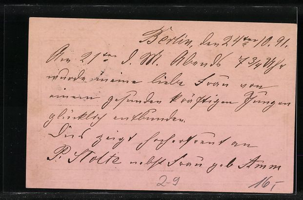 Cartes postales: Berlin, Packetfahrtkarte, Private Stadtp – D'occasion à Berlin par bartko-reher 1