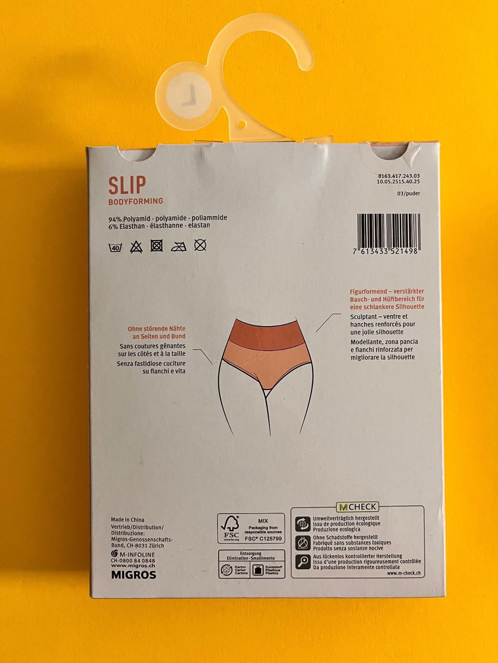 Migros Altra biancheria intima: Slip Bodyforming, Shaping Effect Strong, Gr.  L, Farbe Puder – Nuovo e nell'imballaggio originale da Rudolfstetten venduto da gst_g7xl 1