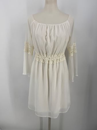 Chiffon Kleid in mit Spitze Gr. 34 von Bodyflirt