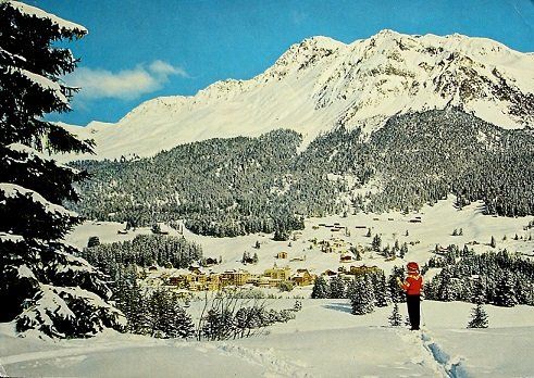 Ansichtskarten: LENZERHEIDE mit Rothornkette, Junger Skifahrer – Gebraucht aus Jona von philajona
