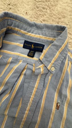 Ralph Lauren Hemd blau gelb gestreift Grösse 4/4T
