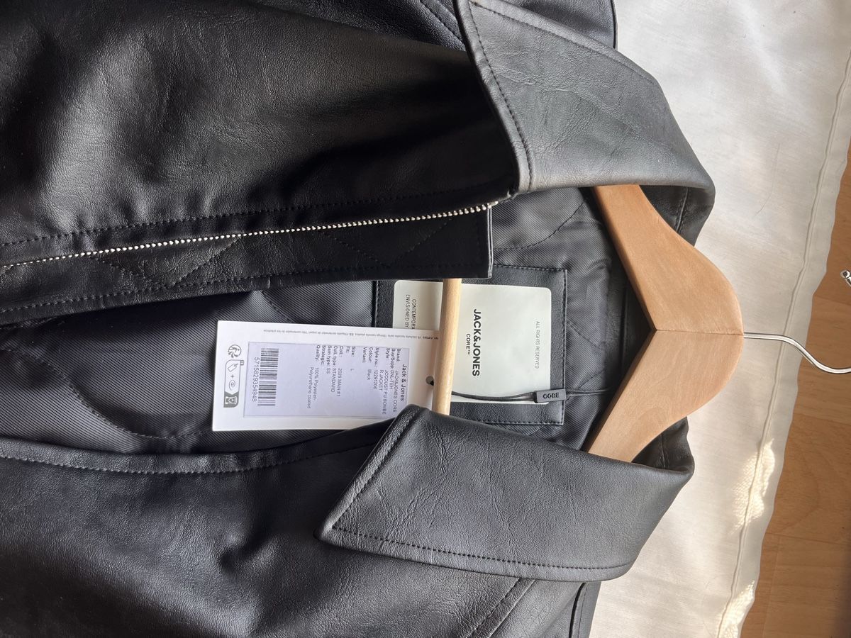 Jack & Jones Giacche: schwarze Jack and jones kunstleder jacke – Nuovo (secondo la descrizione) da Birmenstorf AG venduto da z1k 3