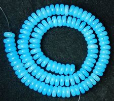 1 Strang echte Aquamarin Rondellen Perlen 8 x 3 mm