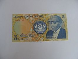 Banknote Lesotho 5 Maloti 1989, P-10, Zustand Unc