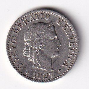 Tutti le monete: Schweiz 20 Rappen 1927 – Usato da Neuchâtel venduto da karlpierrino