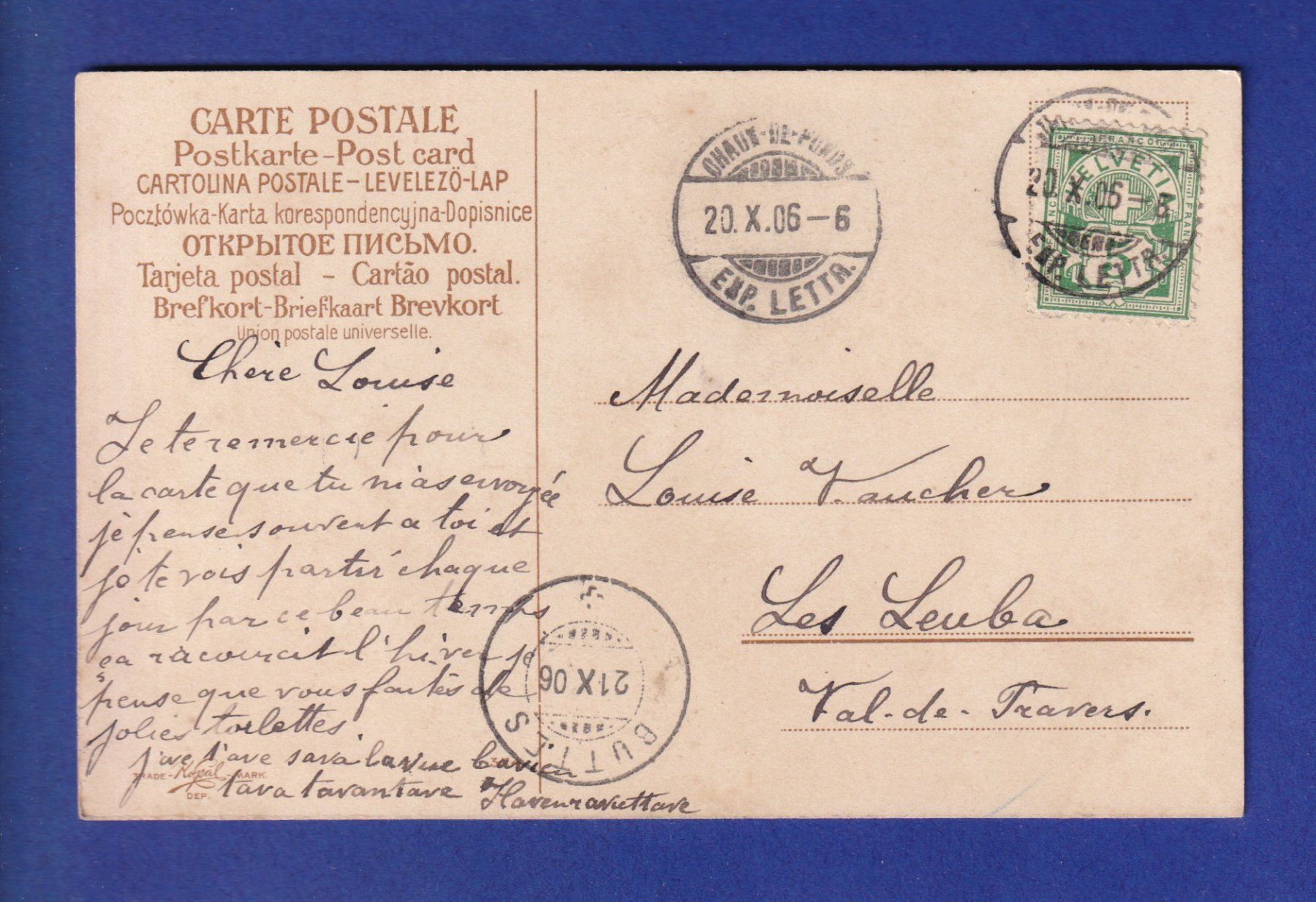 Cartoline postali: OISEAU et poème – Usato da Pully venduto da nicecards-shop 1