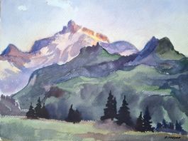 Aquarell Ferdinand Meyer-Streiff Kärpf Mettmen GL 1955