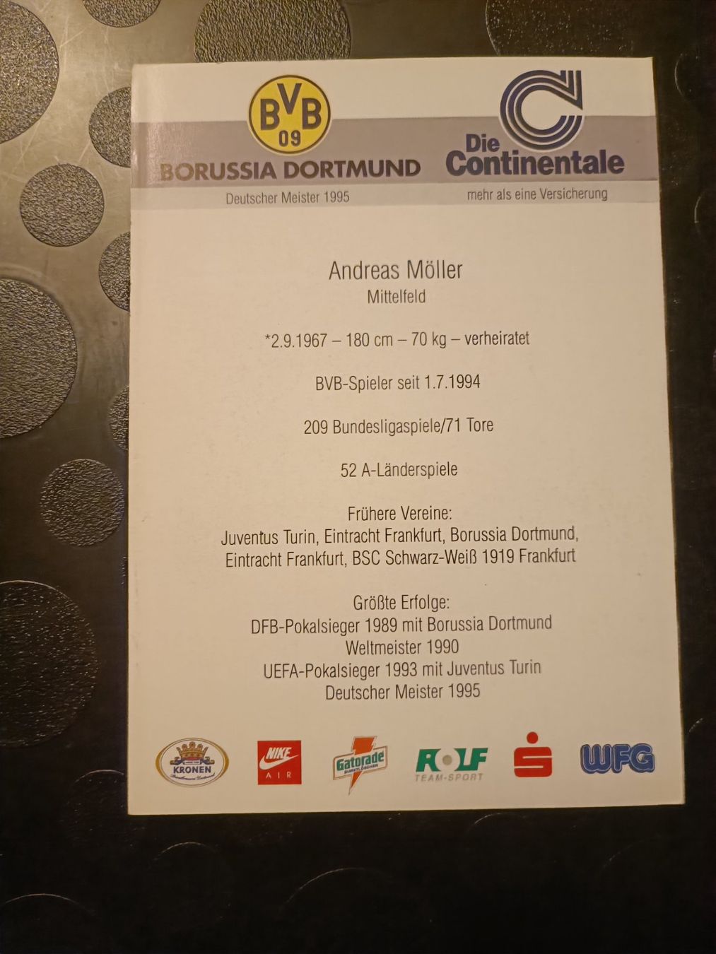 Autografi: Andreas Möller - BVB 95/96- Borussia Dortmund – Usato da Menziken venduto da Artographs 1