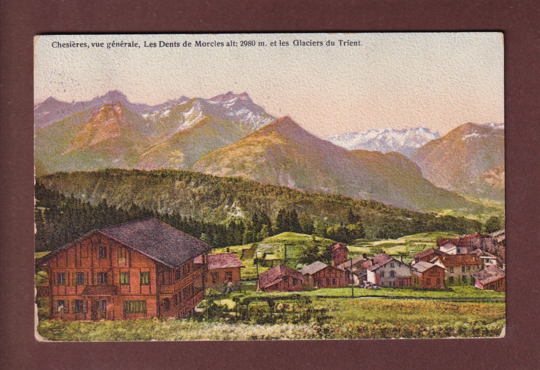 Cartoline postali: CHESIERES - 1919 – Usato da Pully venduto da nicecards-shop