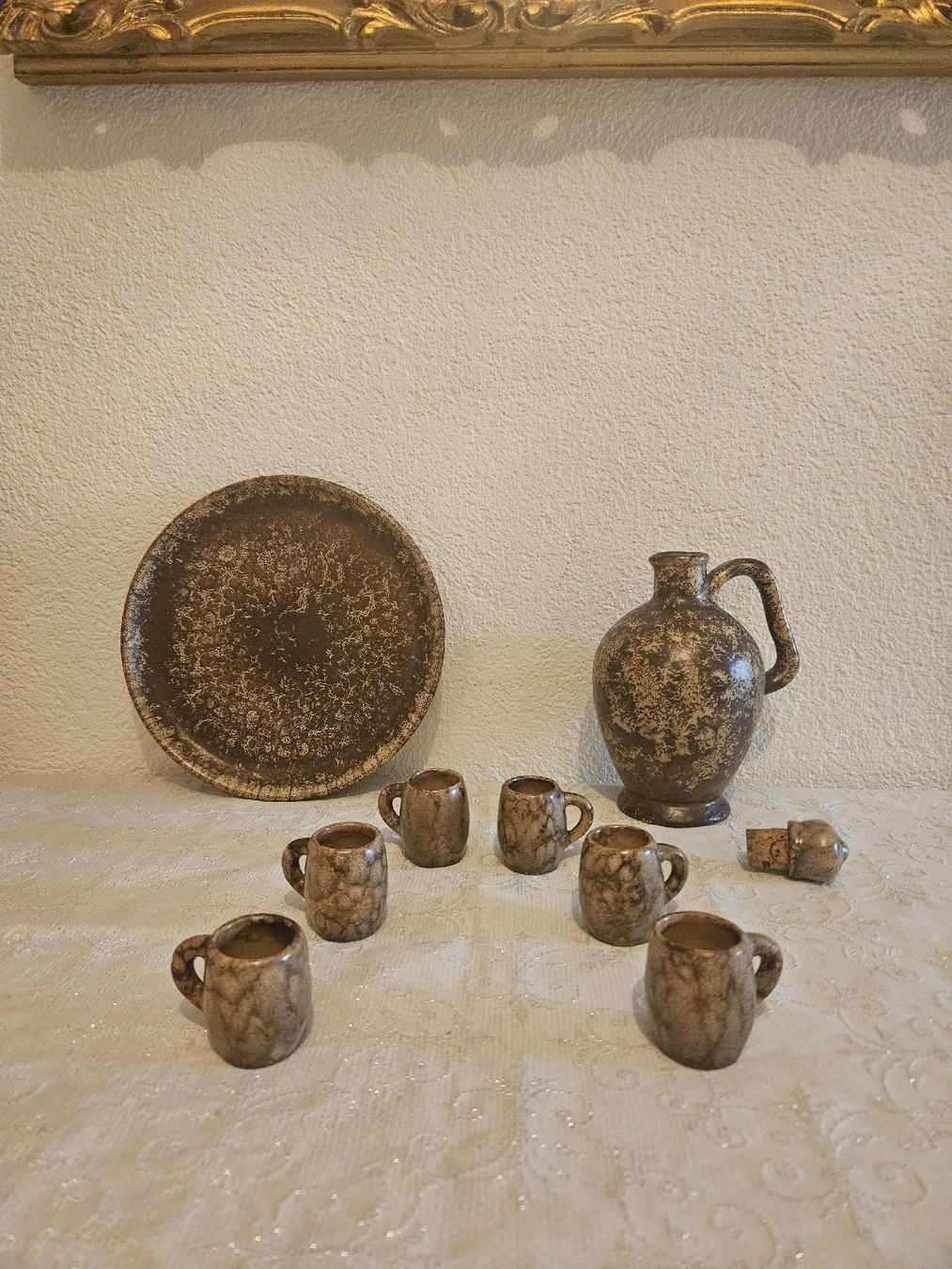 Caraffe: Vintage - Karaffe mit 6 Gläschen & Servierteller – Usato da Wittenbach venduto da anzo4 1