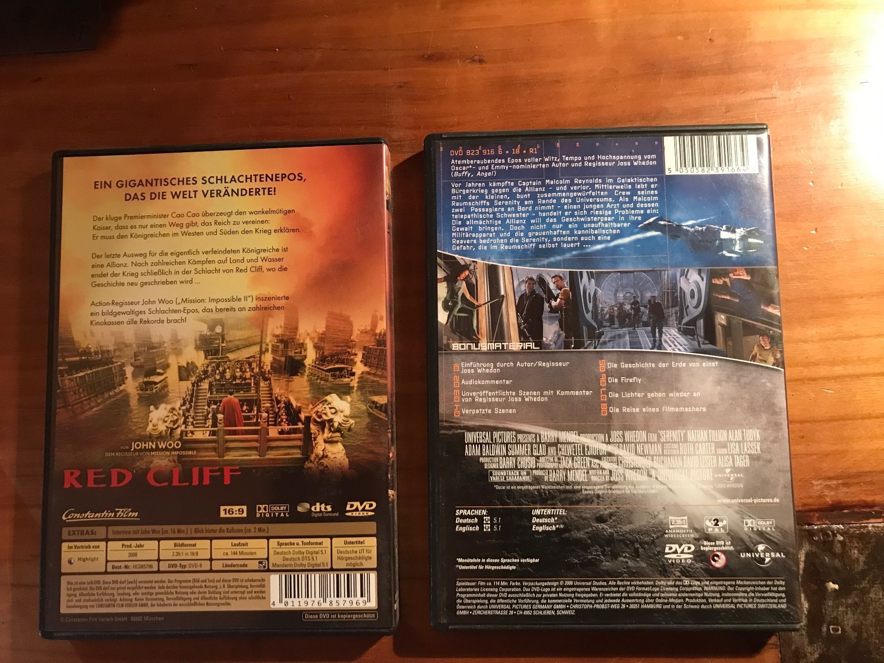 Tutti i DVDs: Red Clif, Serenity – Usato da Schliern b. Köniz venduto da Corinu59 1
