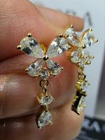 Boucles d'oreille argent avec moissanites de 0,063  ct
