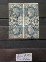 Spanien 1862, 12 Cuartos im Viererblock, top rares Exemplar!